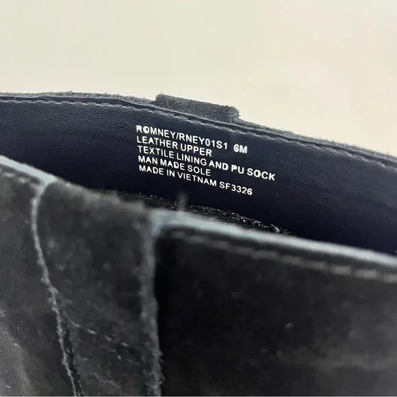 Steve Madden Romney Mid-Calf Boots Black Leather Block Heel Almond Toe Size 6 - Picture 12 of 13